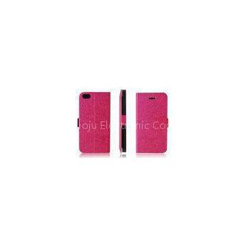 PU / TPU Red iPhone 5s Cell Phone Cases , iPhone 5s Brushed Leather Phone Case