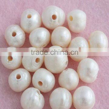 2.5mm big hole 12-13mm freshwater pearl beads 100pcs!