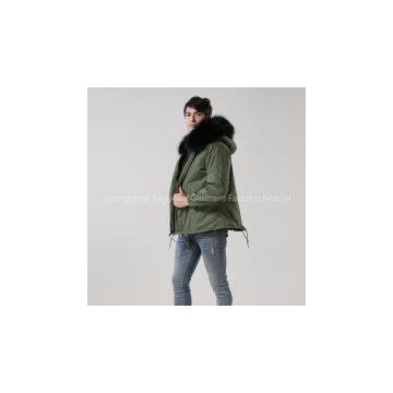Black Women Winter Mrs Fur Wholesale Short Parka Jacket Professional Manufacturer photo-2