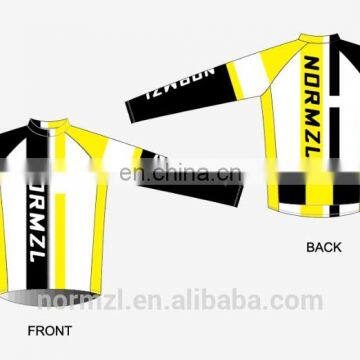 Custom men yellow designs cycling team apparel long sleeve jersey with pants