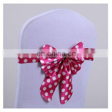 Plain Wholesale Banquet Polka Dot Chair Sash photo-6