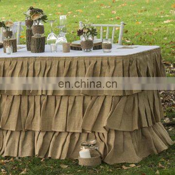 New Rectangle Wedding Linen Table Skirting Ruffles