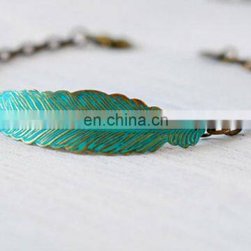 Feather Bracelet Boho Chic Bohemian Bracelet Feather Jewelry