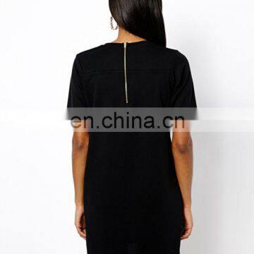 2014 Latest Fashion Leather Look Tee Dress photo-3