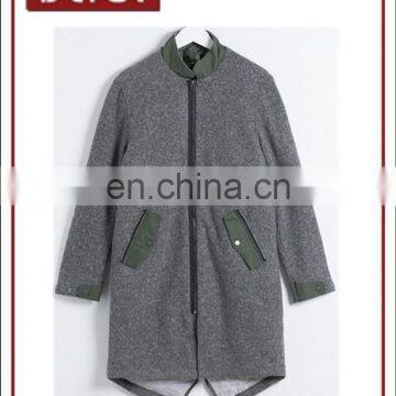 Soft Warm Stand-collar Mix Wool Long Coat for Men