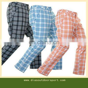 plaid polyester spandex golf pants trousers