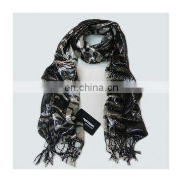 gold thread classic zebra print scarf