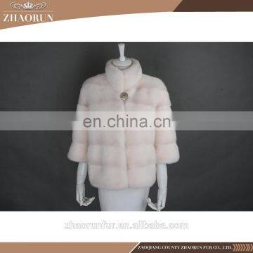 Elegant New Real Mink Fur Coat Jacket