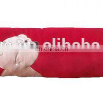 Cartoon bear long and round plush stick cushion