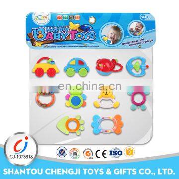 Cheap plastic naughty baby rattle rattle leather teething toy