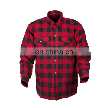 Customized FLANNEL MOTORCYCLE SHIRT/ Safety Flannel Shirt / RED BLACK MOTORCYCLE FLANNEL SHIRT