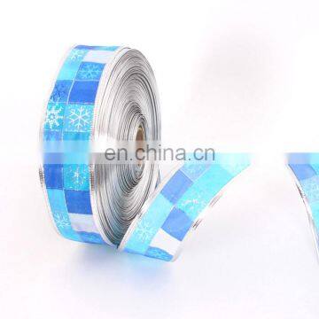 2015 Promotion Gift Blue Plaid Custom Grosgrain Ribbon