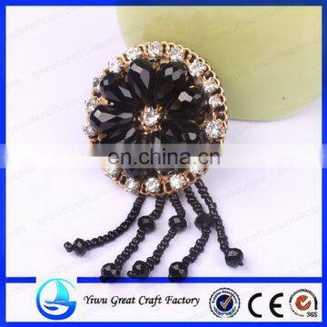 High-grade black glass beads shoes flower nail bead flower hand-woven shoes flower