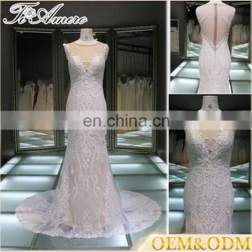 2017 Newest Straps Keyhole Back Lace Mermaid Turkish Wedding Dresses