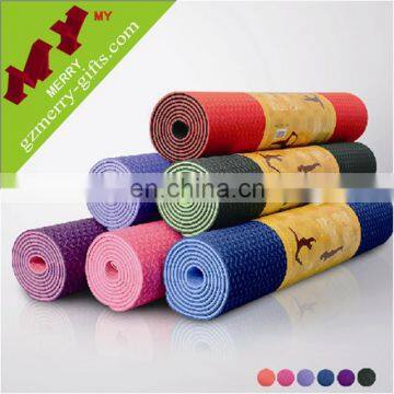 Double layer wholesale yoga mat tpe,blank yoga mat