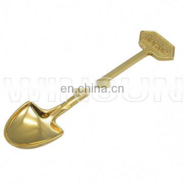 promotional custom plating gold shovel shape zinc alloy spoon