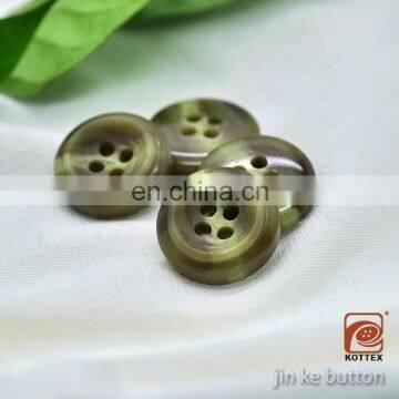 Chinese Stock Button 4 Holes Yellow Rod Horn Color Resin Polyester Coat Button Has Many Sizes, For Shirt, Coat ,Garment