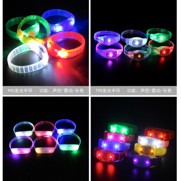 Remote Controlled Flashing Light Led Bracelet Personalised Silicone Wristbands