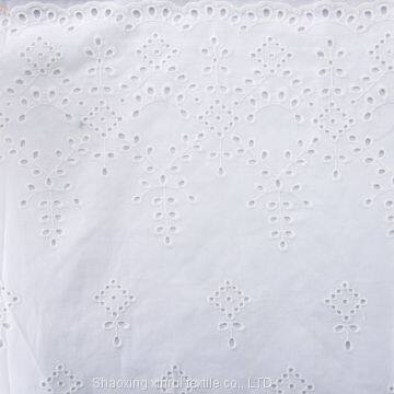 White Cotton Fabric Embroidered Fabrics for Clothing photo-3