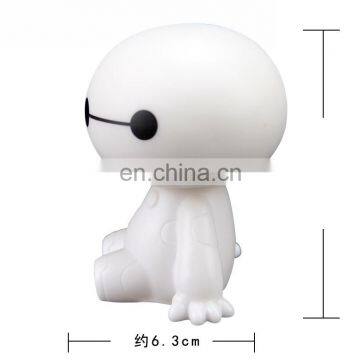 10CM Big Hero 6 Baymax Anime PVC Action Figure Cartoon Cute Robot Bobble Head Dolls Car Decor Kids Toys Birthday Gift