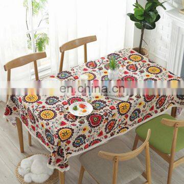 Rectangle Table Cover Medallion&Native American Pattern Tablecloth Cotton Linen Table Cloth