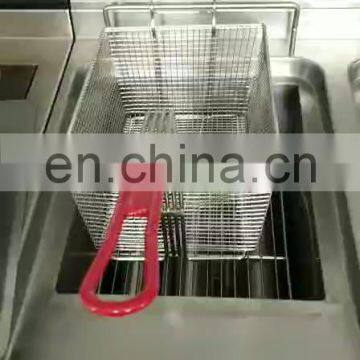 Hotel Restaurant Commercial Cooking Equipment Vertical 2-Tank Gas Fryer With Cabinet