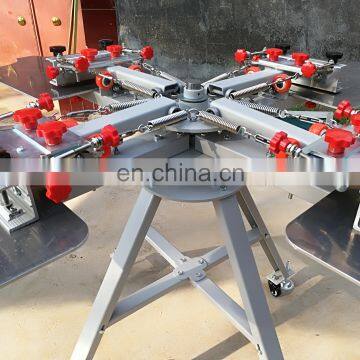 Micro Adjustable 4 Colors 4 Stations Full T-shirt Rotary Silk Screen Printing Garment Screen Printing t Shirt Machine photo-4