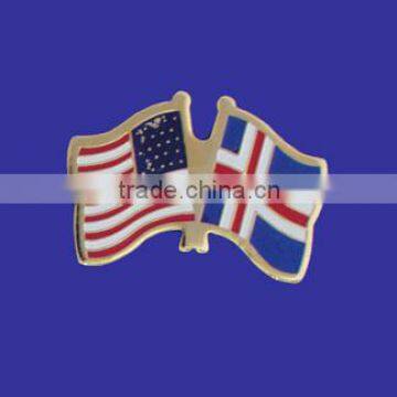 Custom quality novelty gift USA Iceland World Flag Lapel Pin