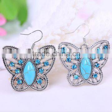 wholesale fashion vintage resin acrylic kallaite butterfly fingernail earring posts backs punjabi