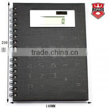 PU spiral notebook with Calculator