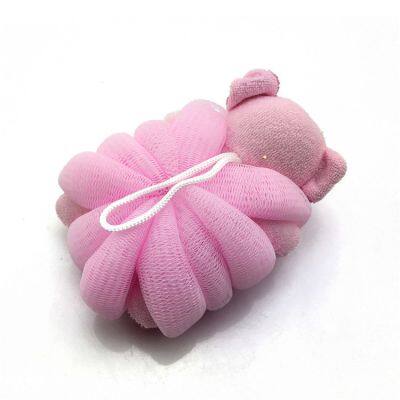 PE Material Mesh Bath Sponge Cute Shower Puff Ball Baby Shower Sponge photo-4