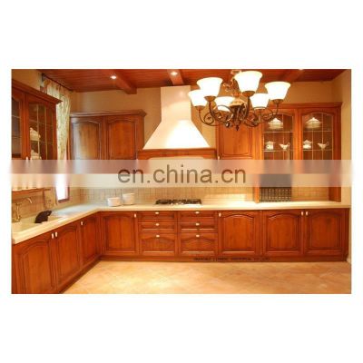 Interior Luxury Design Wooden Grain Kitchen Cabinet Modern