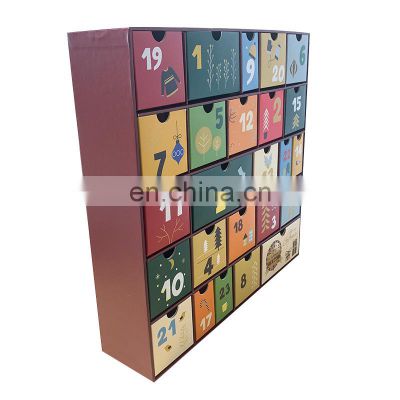 Private label puzzle toys gift box for xmas holiday christmas 24 days countdown advent calendar