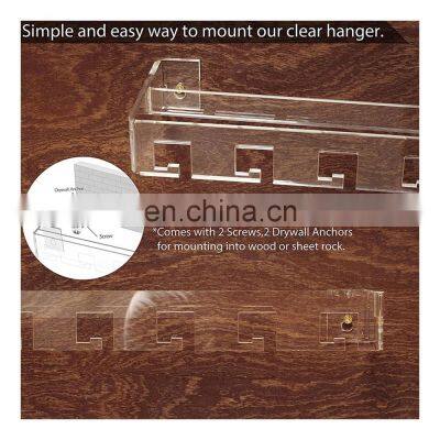 Hat Rack Holder,Acrylic Hanger With 7 Hooks,Baseball Caps Rack for Closet Door Wall Mount