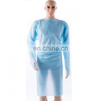 Disposable Non Woven CPE Gown Medical Impermeable Visitor Gown