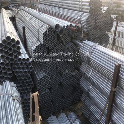 Yunnan galvanized steel pipe wholesale q235 hot dip galvanized steel pipe greenhouse vegetable steel pipe specifications are complete