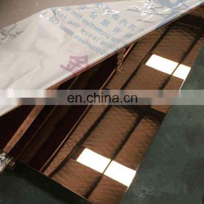 PVD Coated Super Mirror Finish 304 316 Golden Stainless Steel Sheet