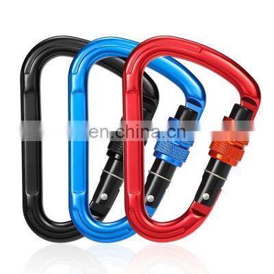 JRSGS Climbing Gear Custom Fall Protection Camping Metal 25KN Snap Hook Locking Aluminum Carabiner Clip S7107