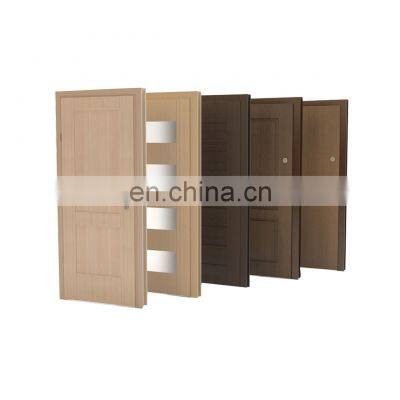 Composite wooden toilet door with wooden grain profile and double glass doors