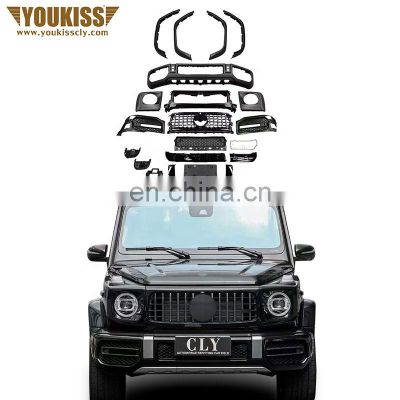 High Quality 1:1 Body Kits For 2019+ Benz G Class W464 G350 G500 Upgrade G63 AMG Style Front Car Bumper With Grille Wheel Arches