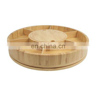 Rotating Bamboo Serving Tray and Cheese Serving Platter photo-5