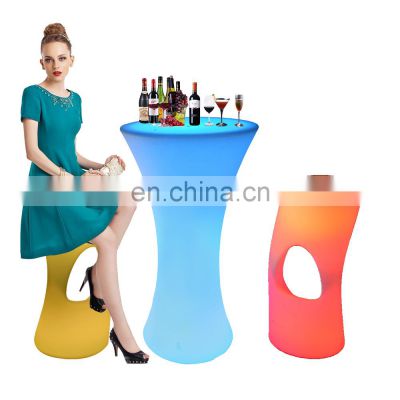 nightclub plastic tables and chair /Magic 16 color change outdoor bar table and chair led stools bar for solon garden party