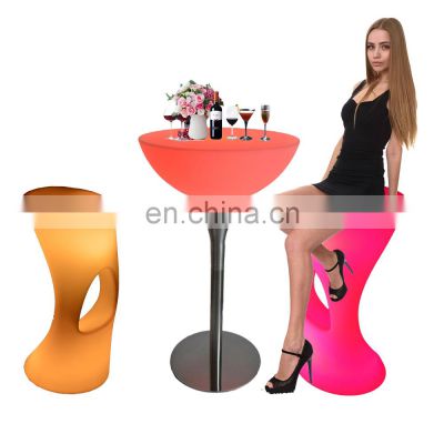 tables and chairs for events /High top wireless party LED furniture set and bar lighting furniture led tall bar table and chairs