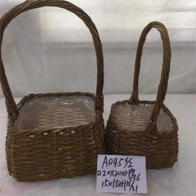 High Quality Custom Big Willow Wicker Storage Baskets With Handles