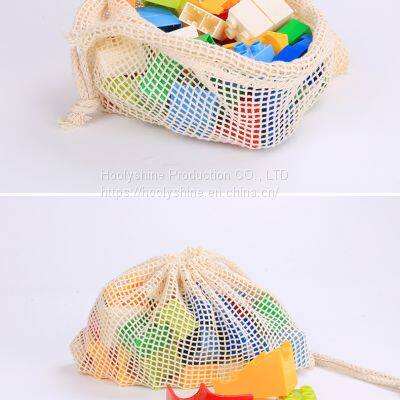 Pure Cotton Mesh Bag Vegetable Bag Fruit Bag Storage Bag Reusable Drawstring Bag