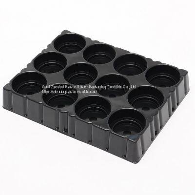 protective punch plastic blister trays black perforate blister packaging