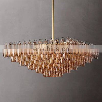 Retro Classic Chiara Square Gold Industrial Crystal Chandelier Decoration for Living Room Bedroom Hotel Ceiling Lighting photo-2