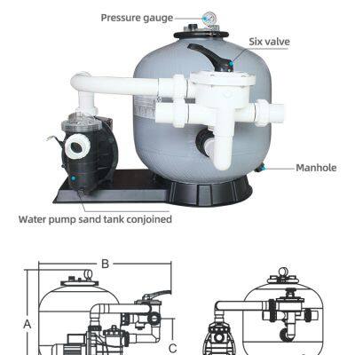 Fiberglass Sand Filter 1.5 Inch Swimming Pool Filter Complete Small Sand Filter Pump Combo photo-2