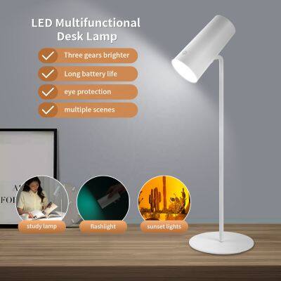 Portable USB Rechargeable Small LED Folding Eye Protection Study Touch Dimming Table Lamp For Bedroom Study photo-4