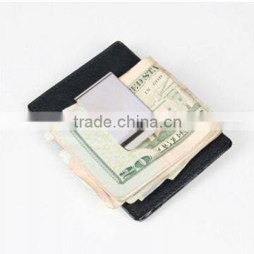 Genuine leather magnetic money clip / thin money clip with card case / men simple money clip